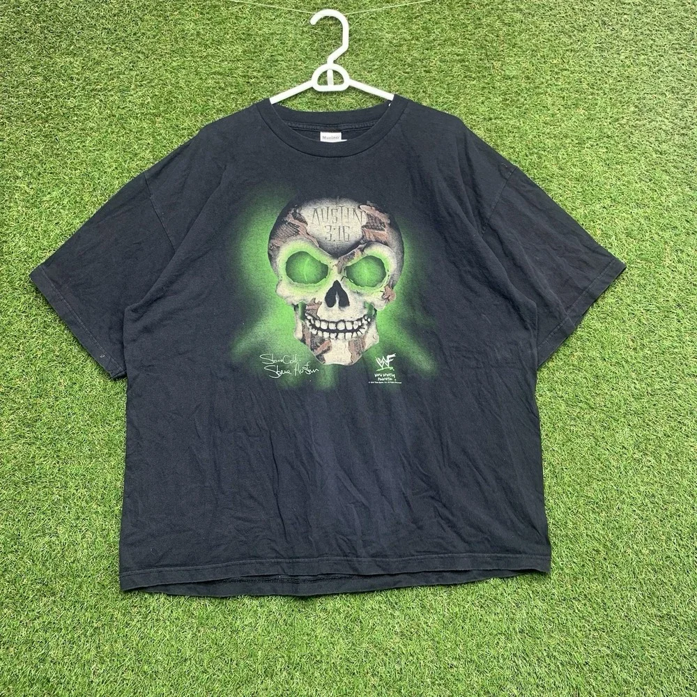 Stone Cold Steve Austin Shirt Mens 2XL 1998 WWF Austin 3:16 Faded y2k Skull WWE